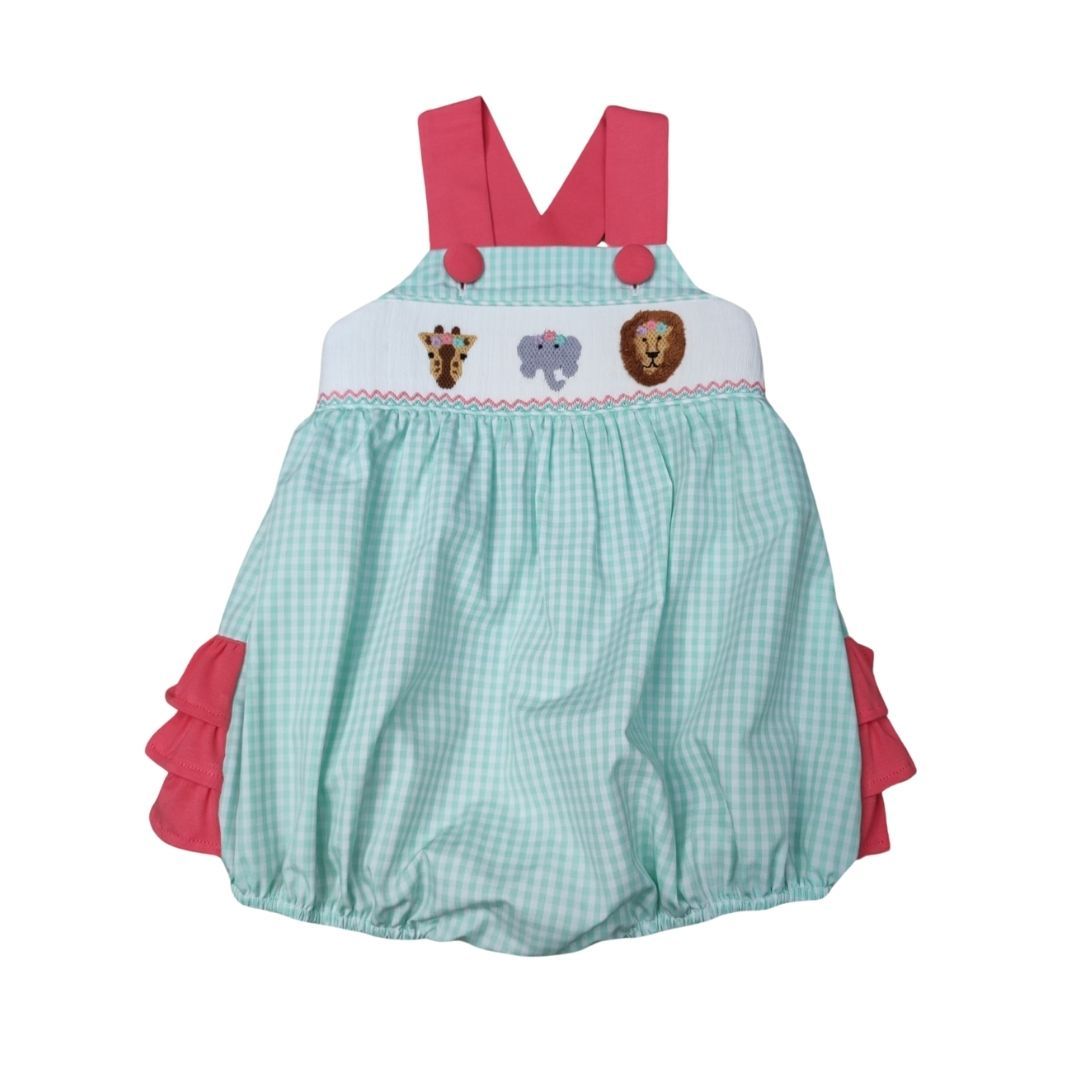 Safari Smocked Ruffle Bubble