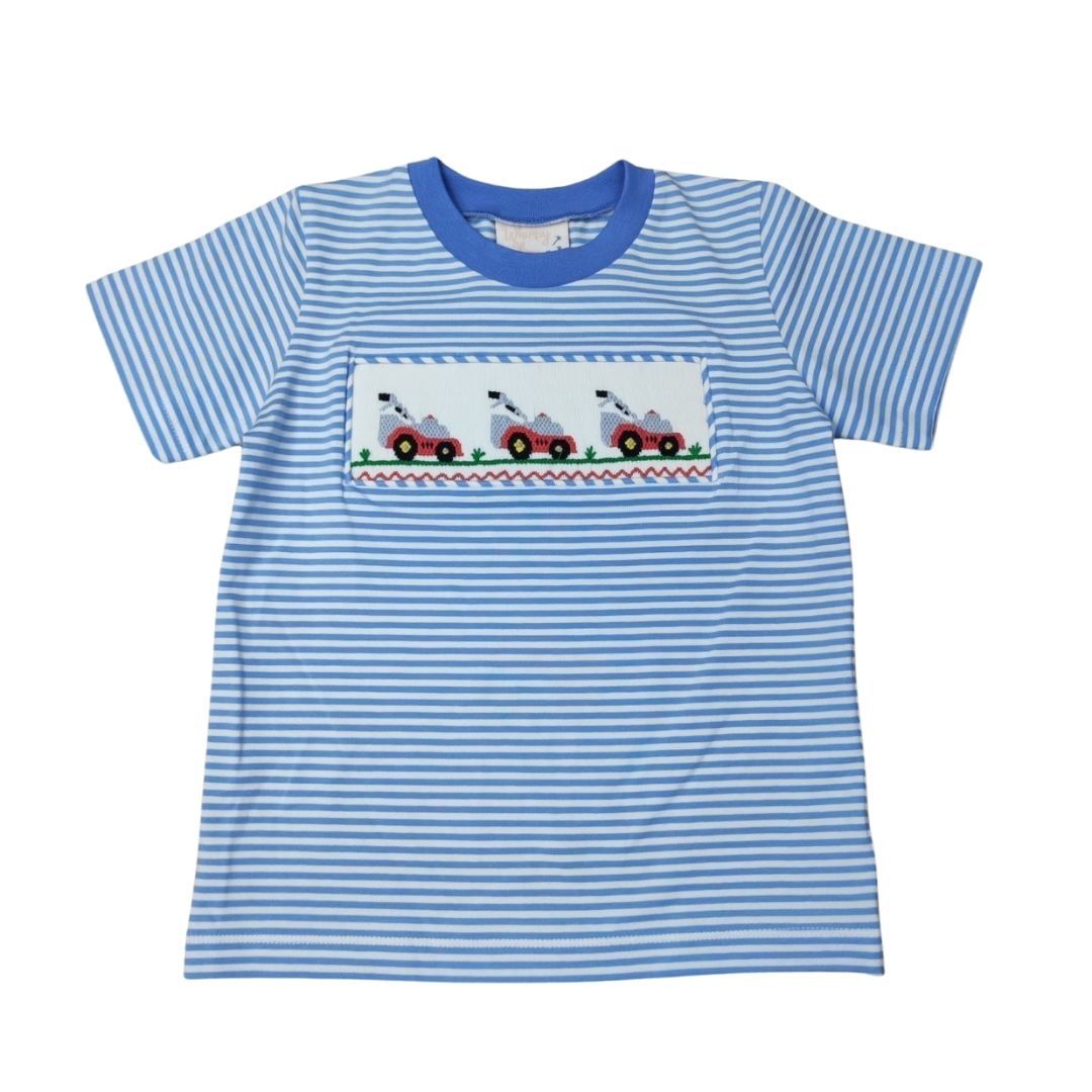 Little Mower Smocked Short Sleeve Shirt
