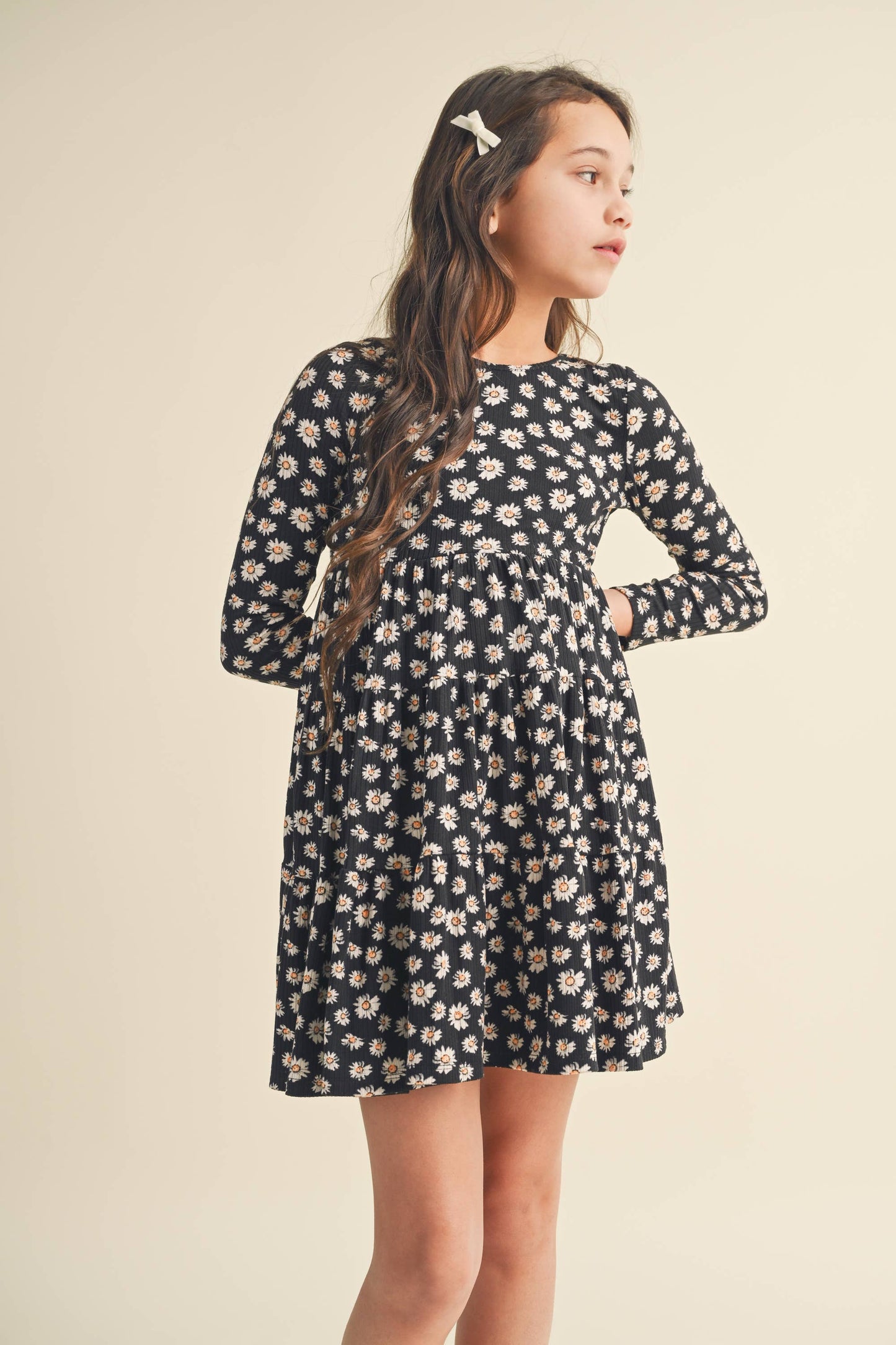 Long-Sleeved Tiered Dress