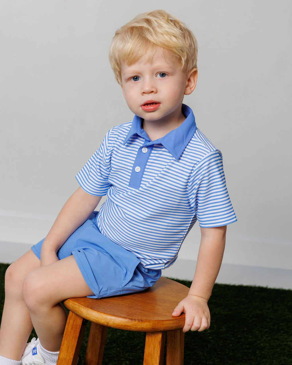 Sky Blue Thin Stripe Polo