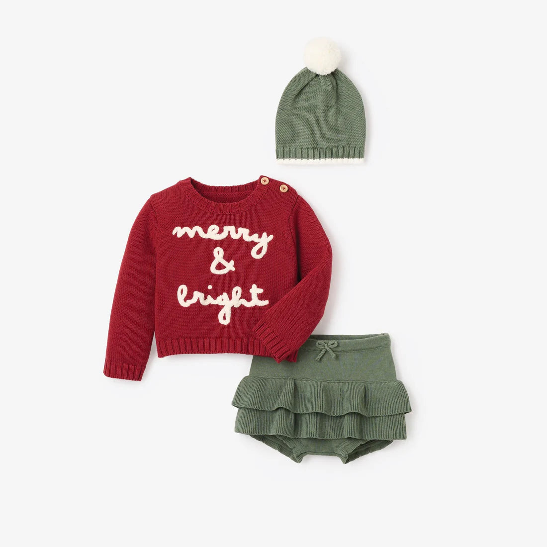 Merry & Bright Sweater with Knit Skirt & Hat