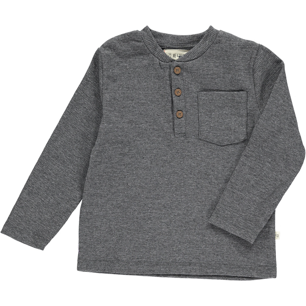 Heathered Charcoal Henley