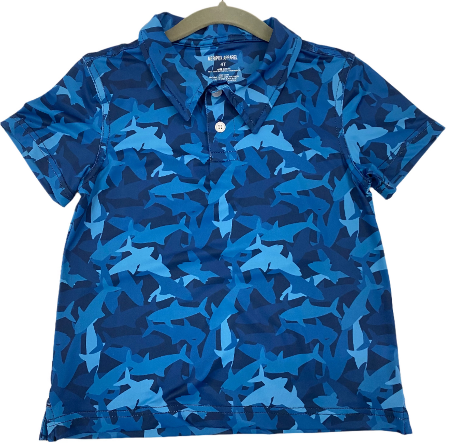 Shark Print Polo