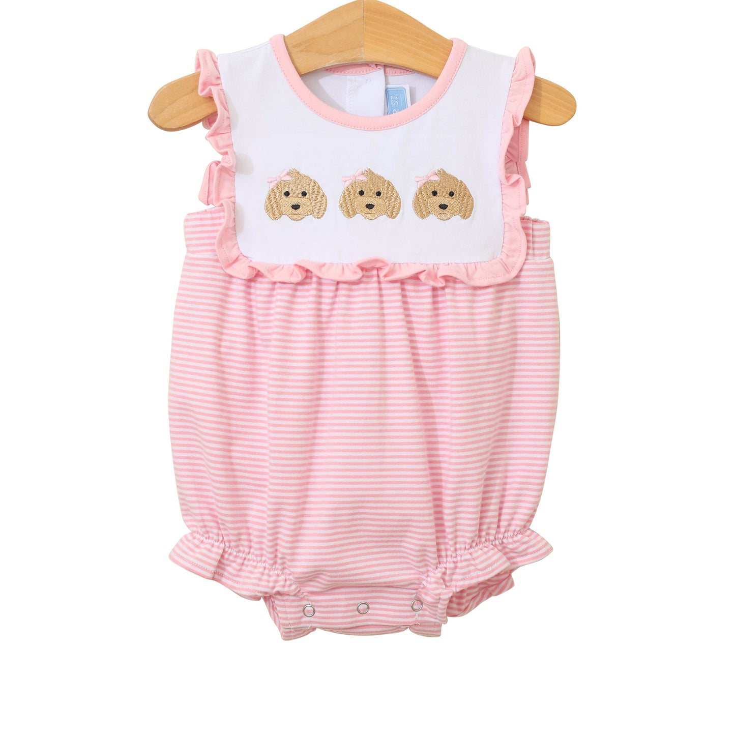 Puppy Trio Embroidery Ruffle