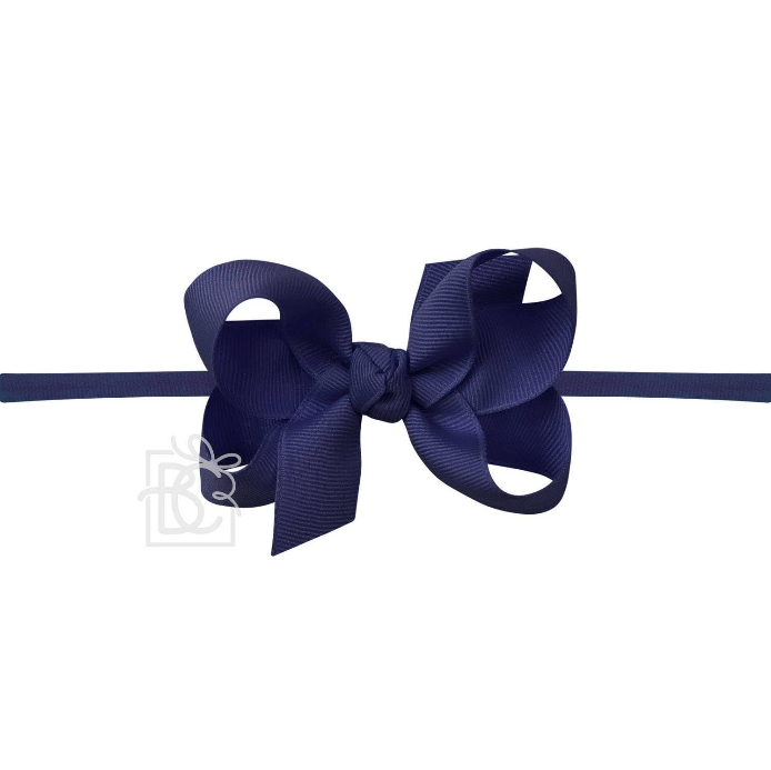 1/4" Nylon Pantyhose Headband w/ Signature Grosgrain Bow: 3.5" Medium