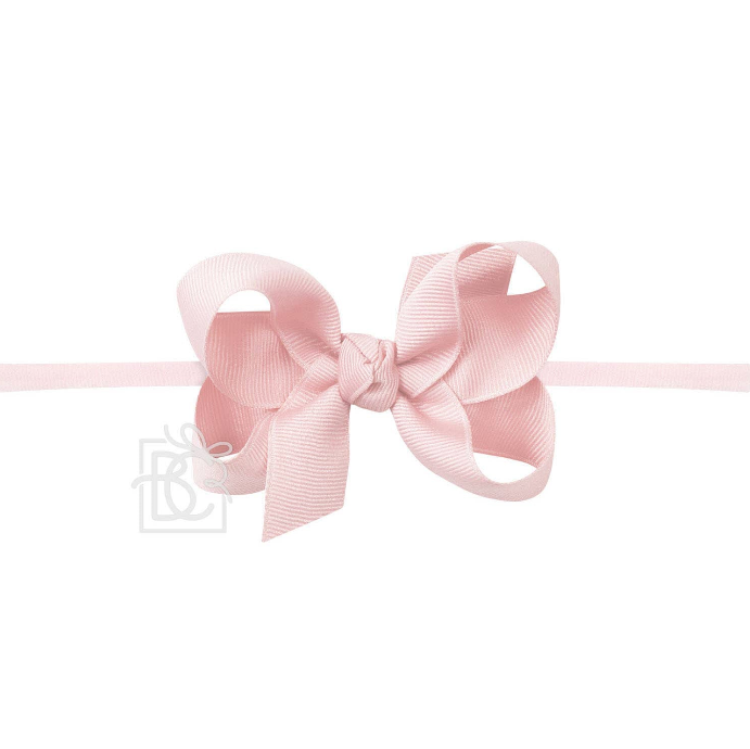 1/4" Nylon Pantyhose Headband w/ Signature Grosgrain Bow: 3.5" Medium