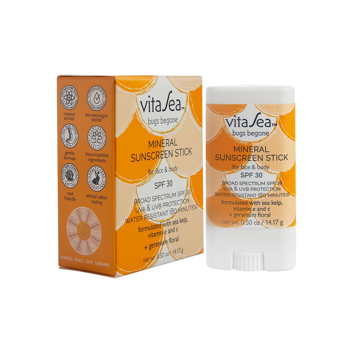 VitaSea Bugs Begone Mineral Sunscreen Stick, SPF 30