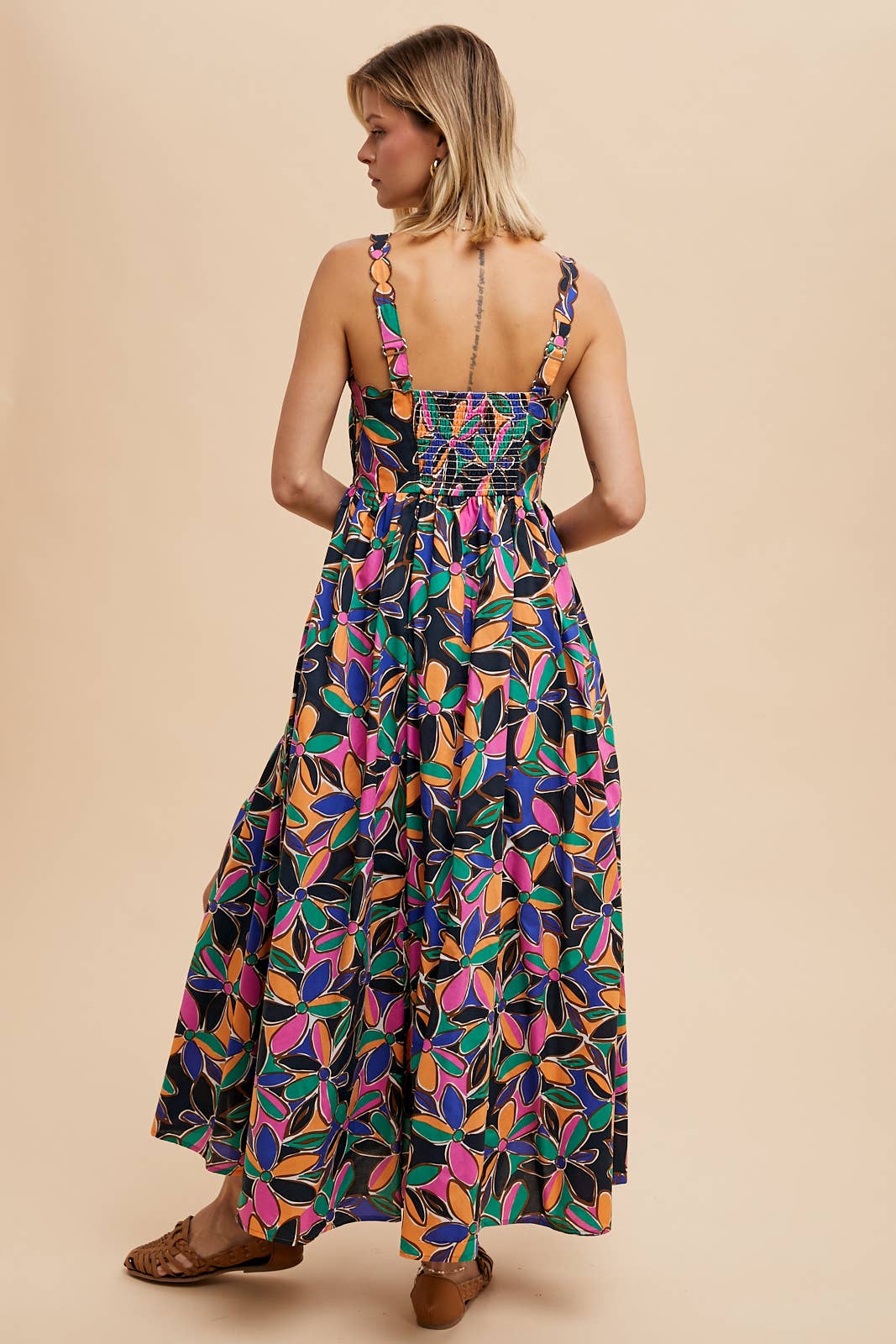 Bold Floral Print Cotton Maxi Dress Medium Bold Floral Print Cotton Maxi Dress Medium