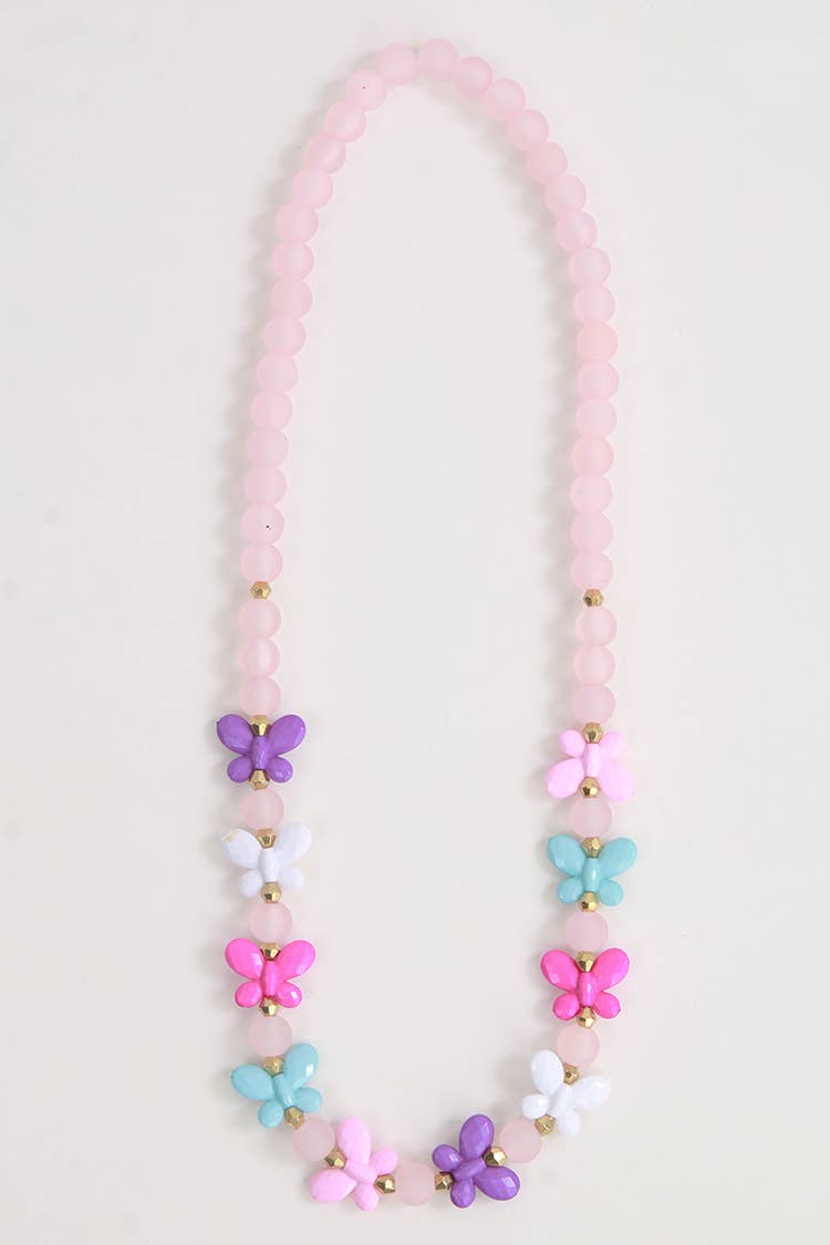 Pink Butterfly Necklace