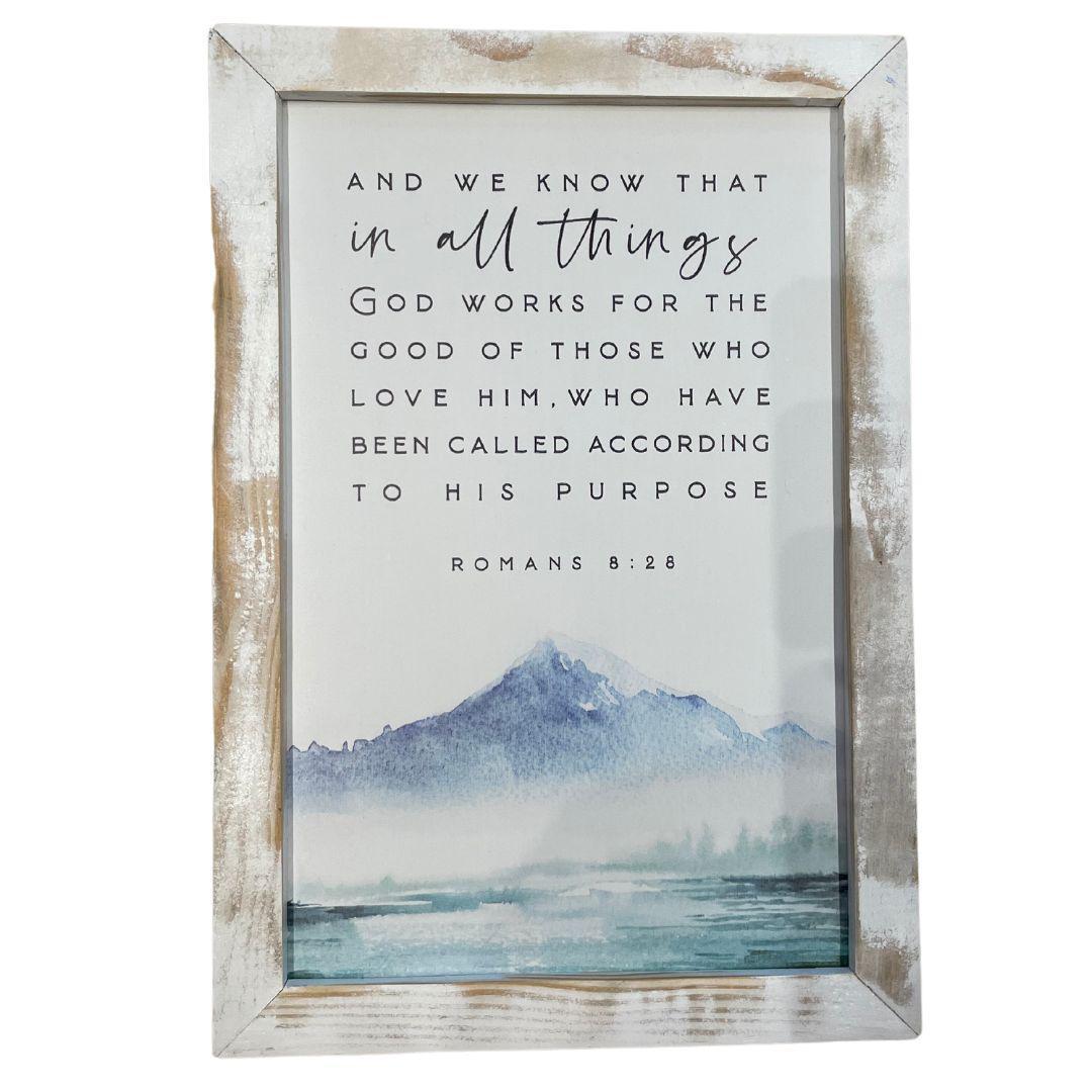 Romans 8:28 Wood Framed Print