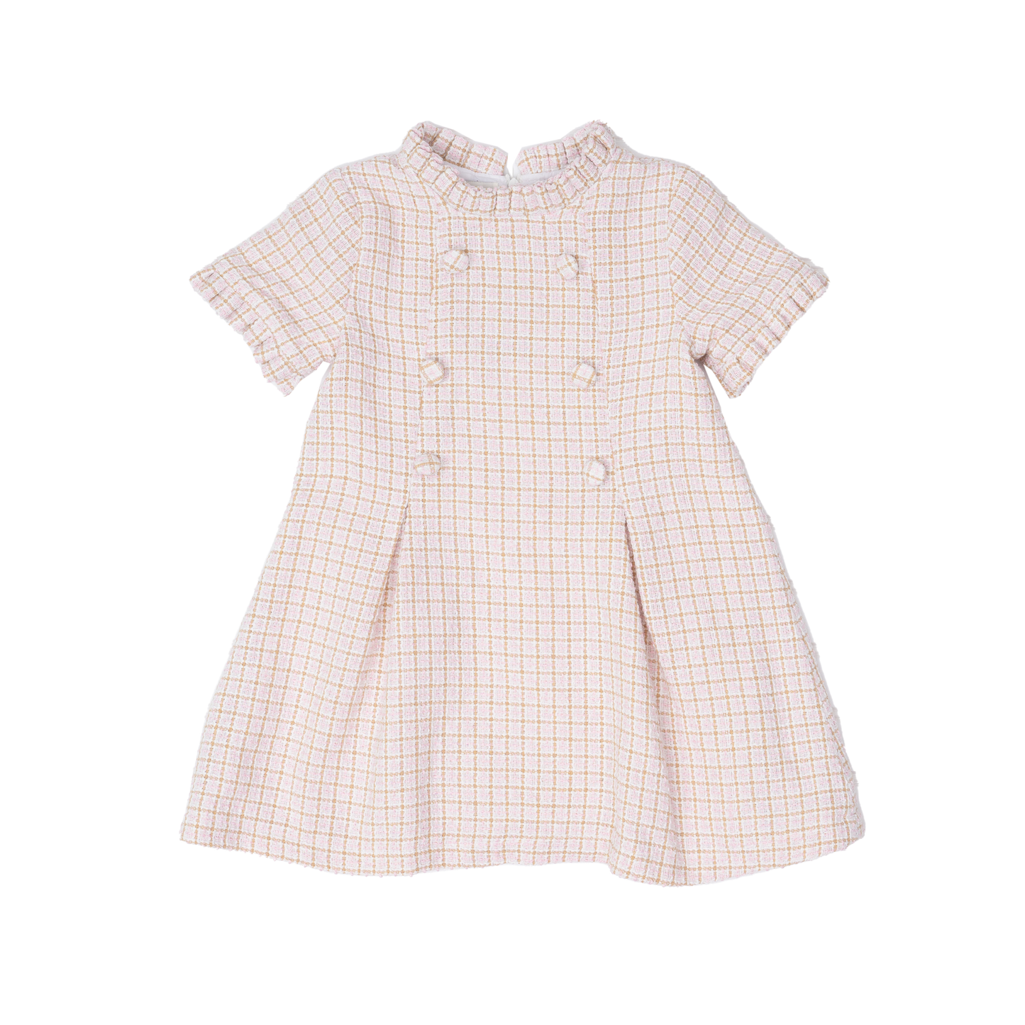 Pink Brown Tweed Kid's Dress