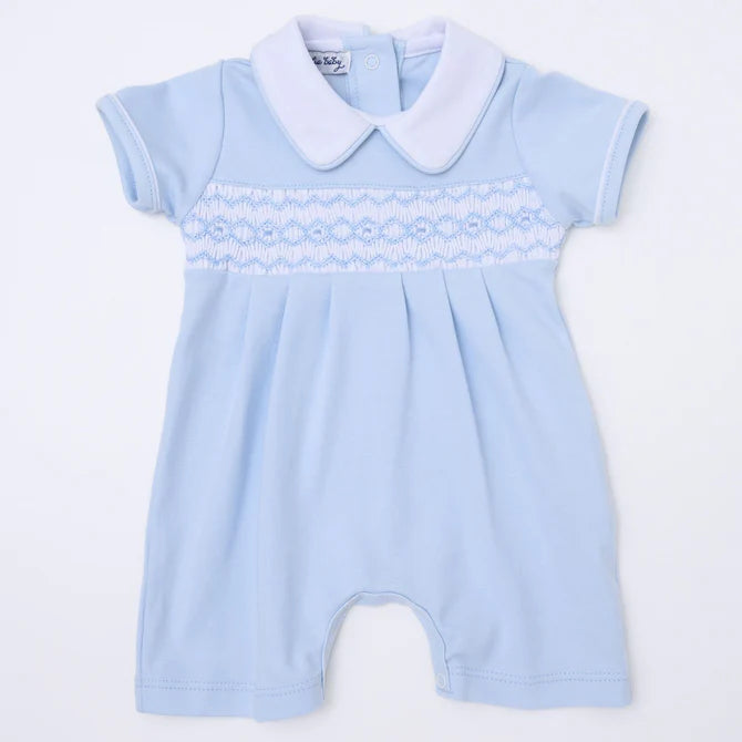 Hazel and Hudson Smocked Collared Footie