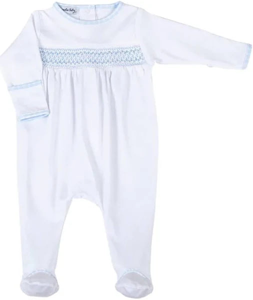New Beginnings Smocked Footie - Blue