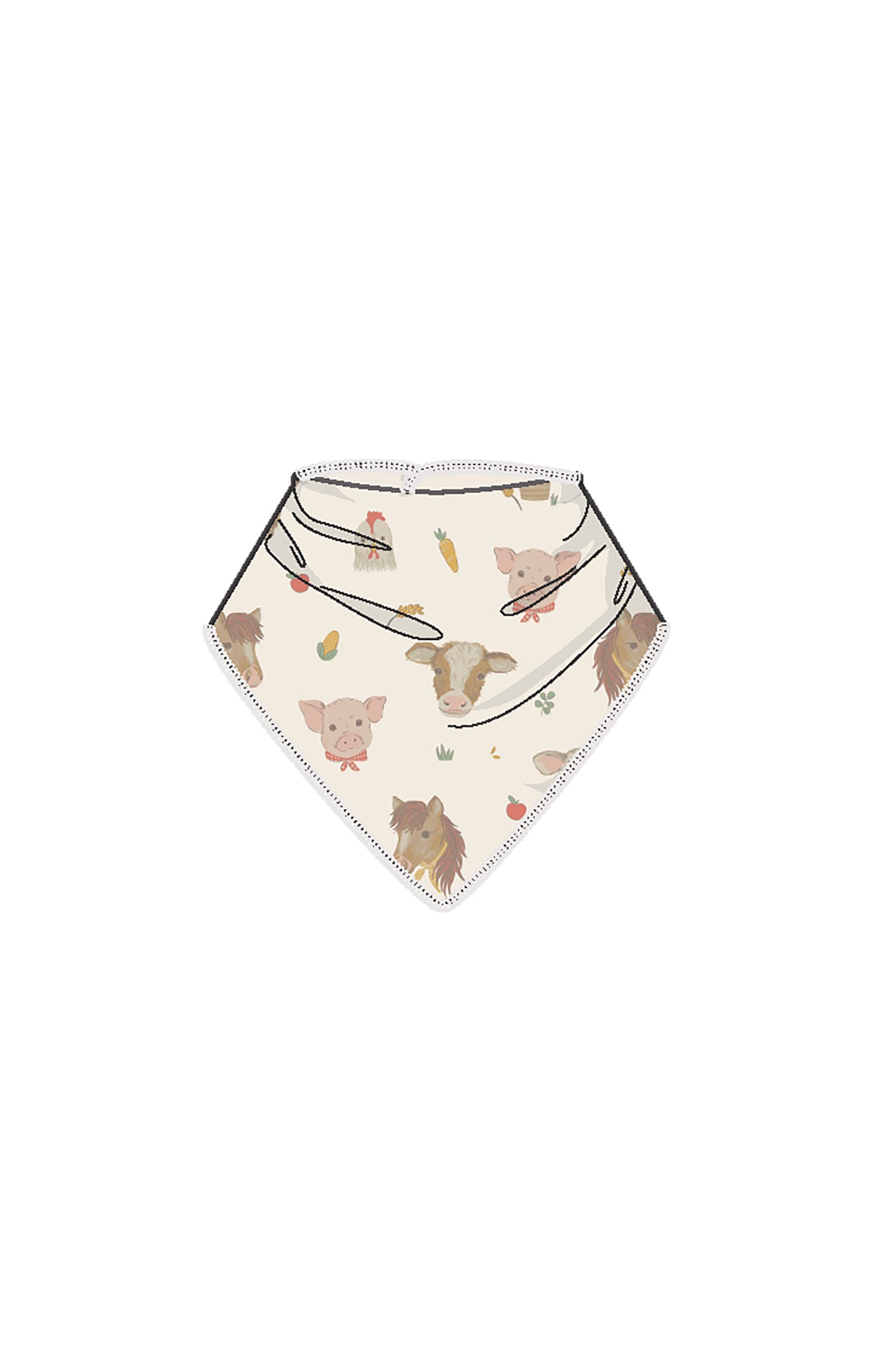 Vintage Farm Animals Bandana Bib