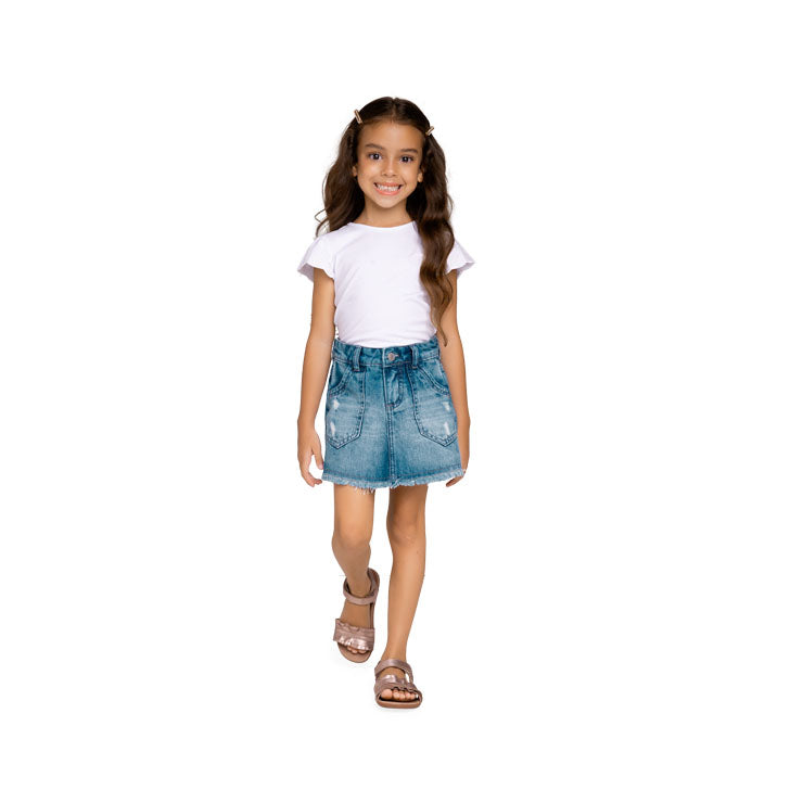 Light Wash Denim Skort