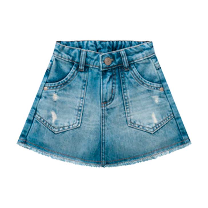 Light Wash Denim Skort