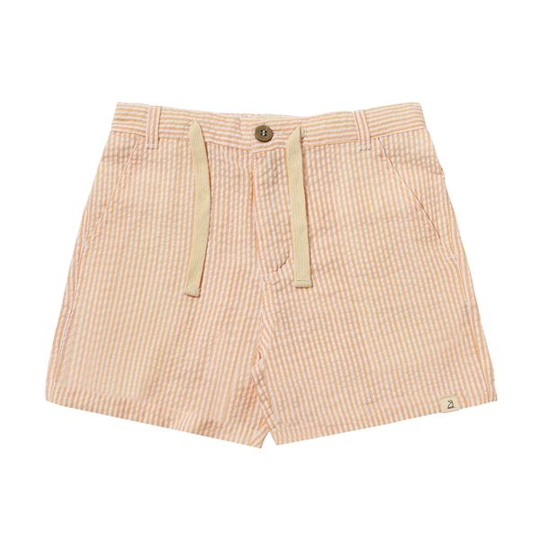 Orange & White Seersucker Shorts