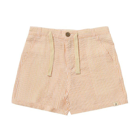 Orange & White Seersucker Shorts