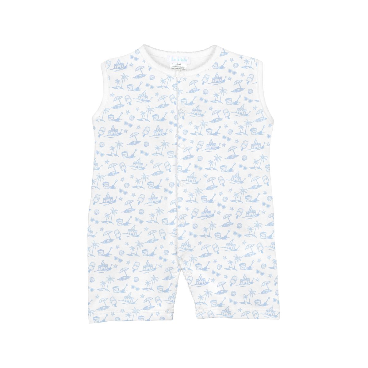 Summer Doodles Blue Romper