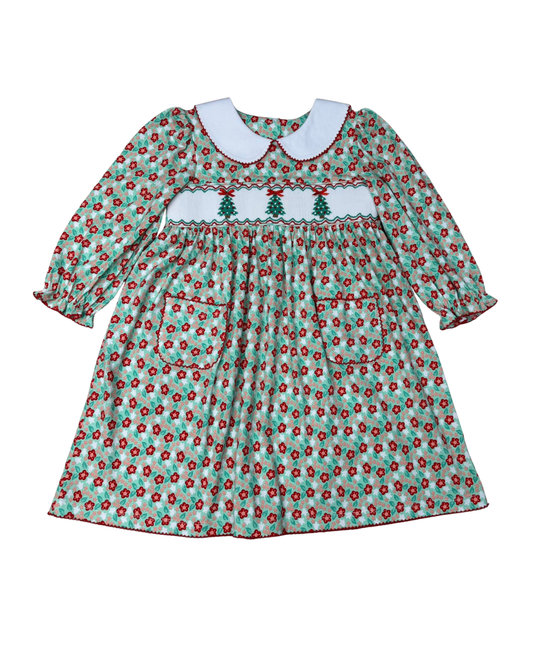 Christmas Tree Trio Smocked Dress