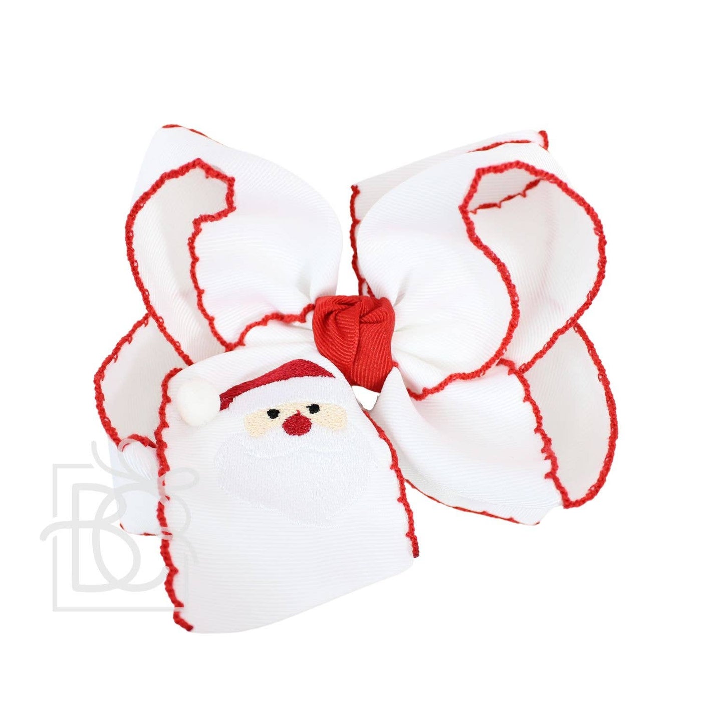 Embroidered Santa Bow