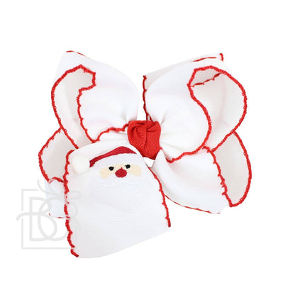 Embroidered Santa Bow