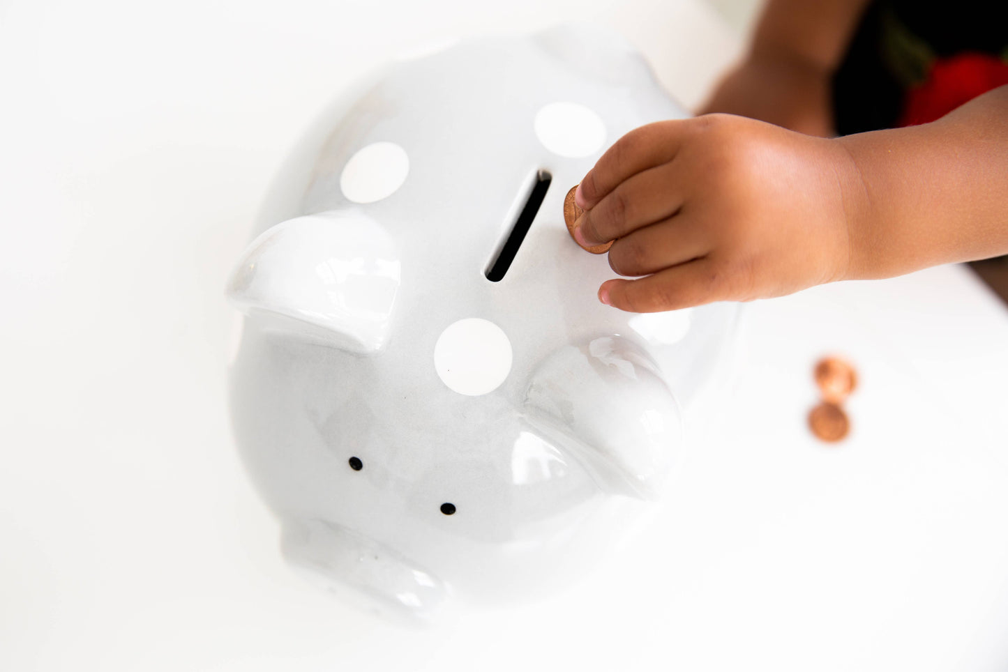 Gray Polka Dot Piggy Bank