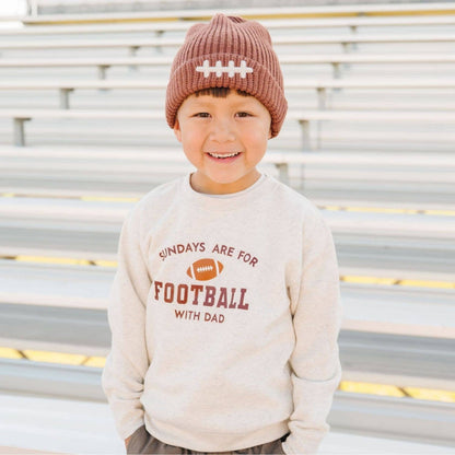 Football Lace Patch Beanie