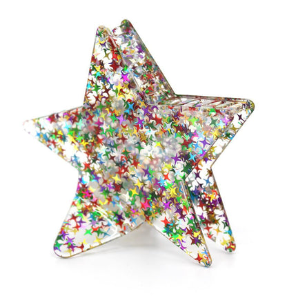 Glitter Star Hair Clips