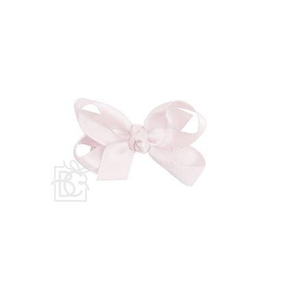 SATIN BOW ON CLIP: POWDER BLUE / 5.5" Huge - 2.25" Ribbon on Alligator Clip