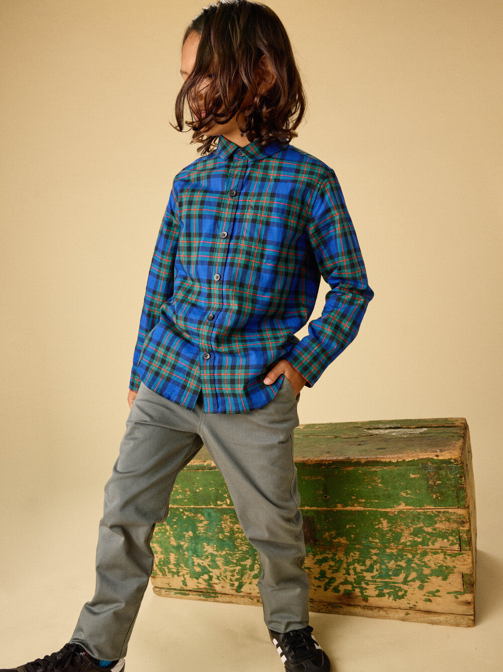 Blue Plaid Button Up