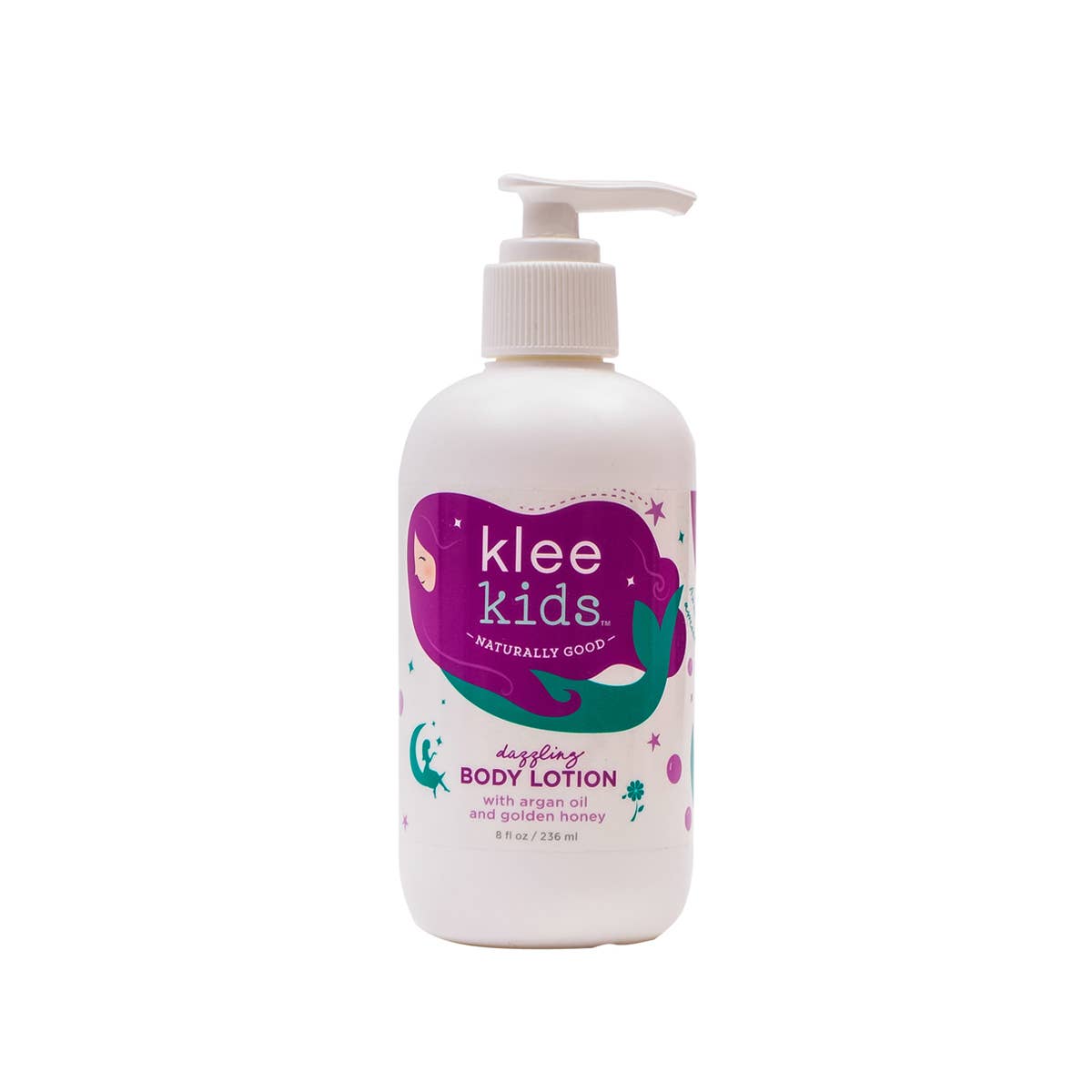 Klee Kids body lotion bottle on a white background