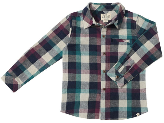 Navy & Purple Plaid Shirt