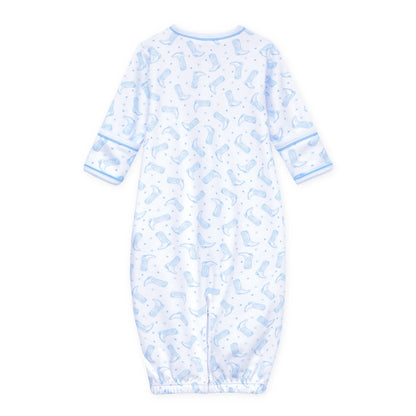 Blue Cowboy Boots Ruffle Converter Gown