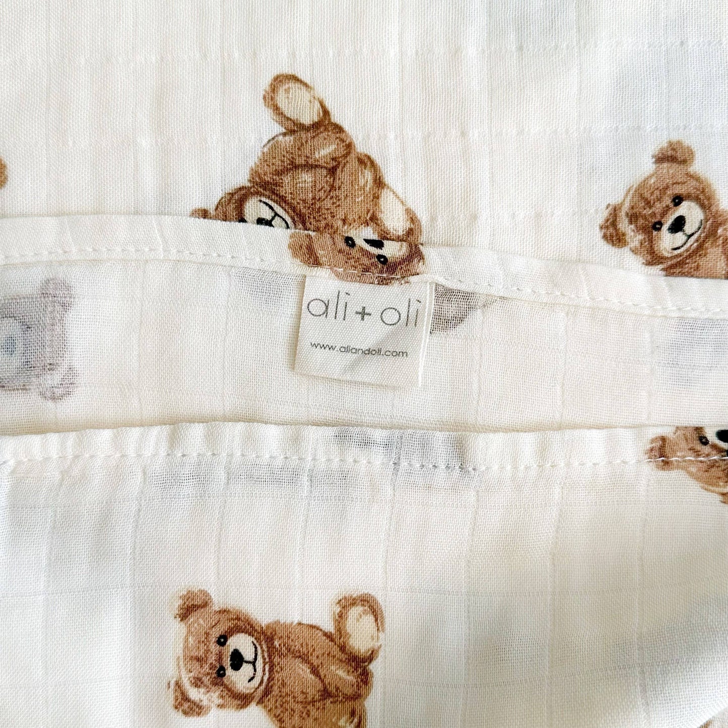 Teddy Muslin Swaddle Blanket