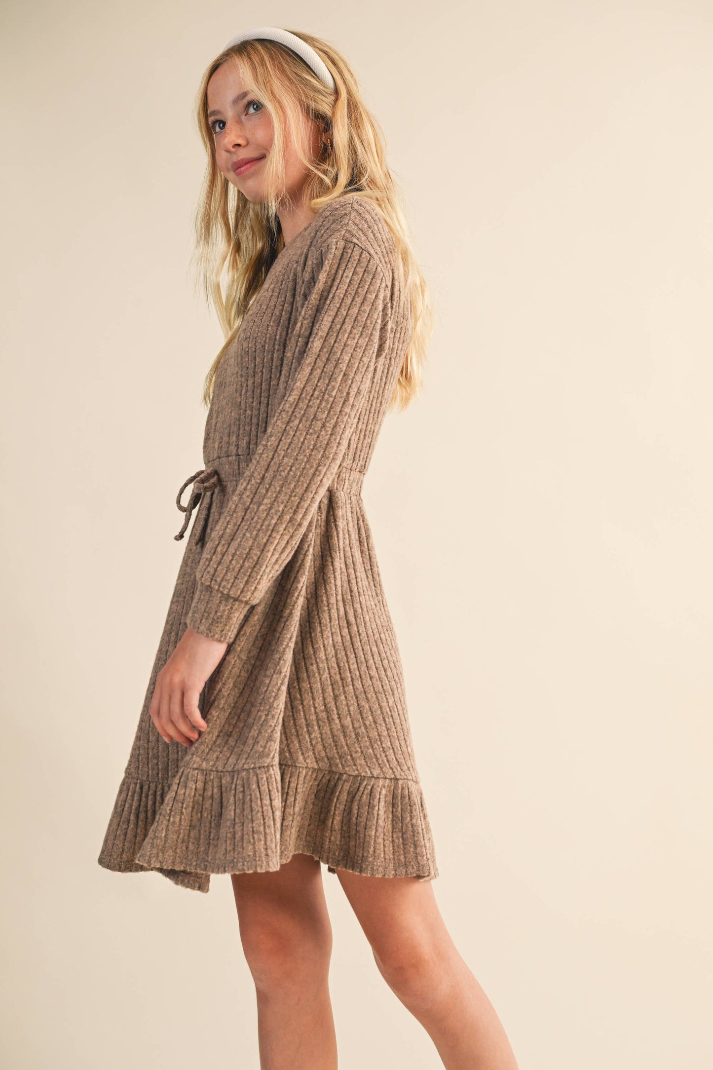 Tween Girl Hacci Long Sleeve Dress