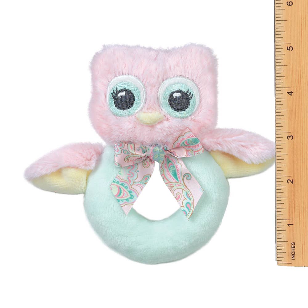 Hoots Pink Owl Ring Rattle