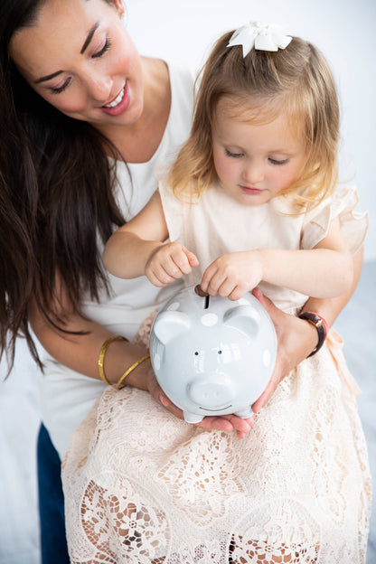 Blue Polka Dot Piggy Bank