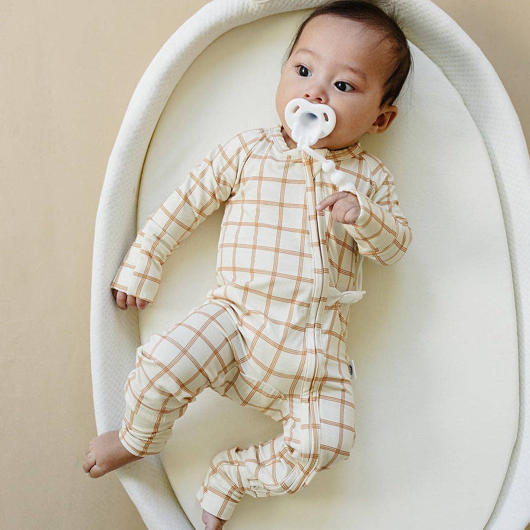 Burnt Orange Plaid Zippy Romper