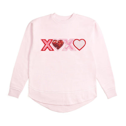 XOXO Sequin Patch Valentine's Day Women's Sweatshirt