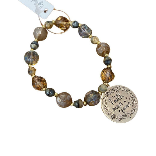 Faith Over Fear Charm Bracelet