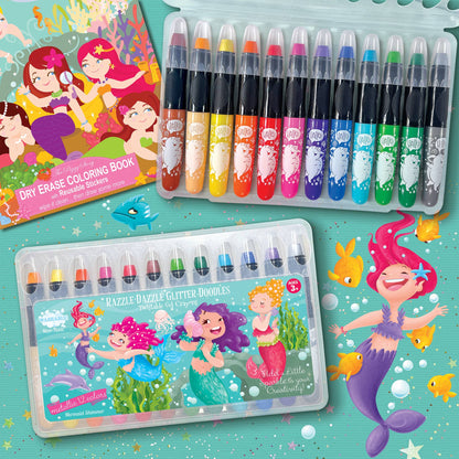 Mermaid Shimmer Glitter Doodle Gel Crayons