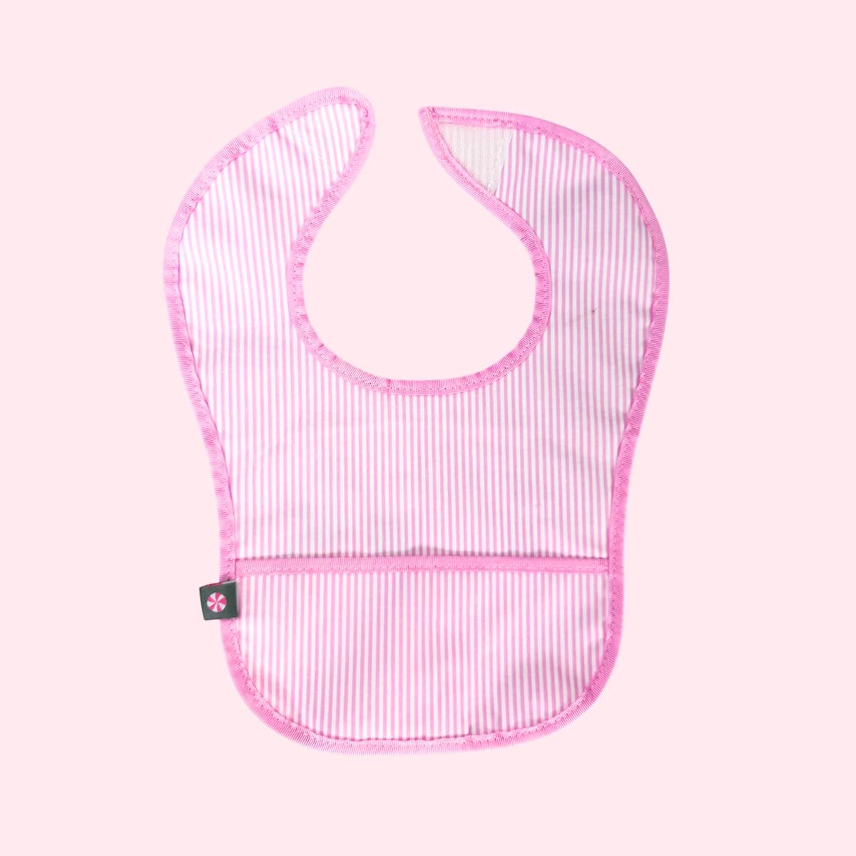 Pink Preppy Stripe Wipeable Bib