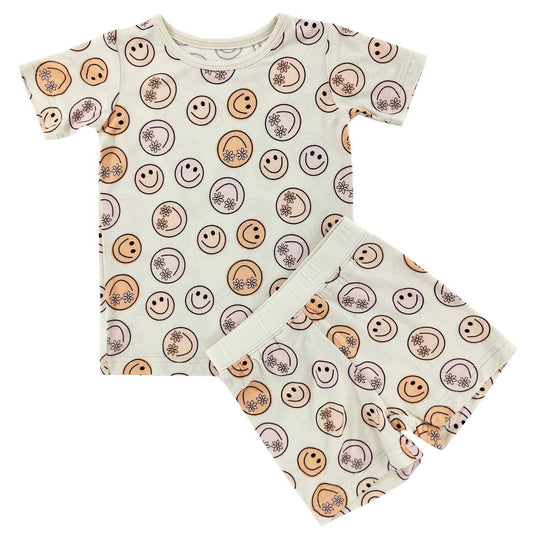 Groovy Smiley Bamboo Shorts Set