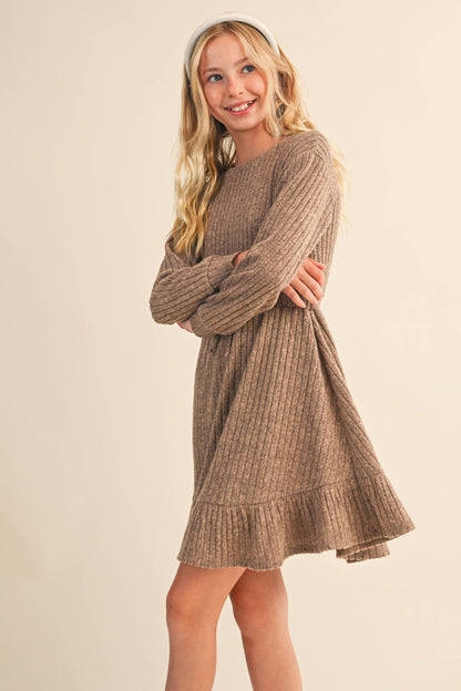 Tween Girl Hacci Long Sleeve Dress