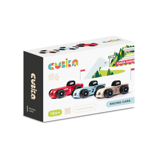 Wooden Vehicle Set Racing Cars