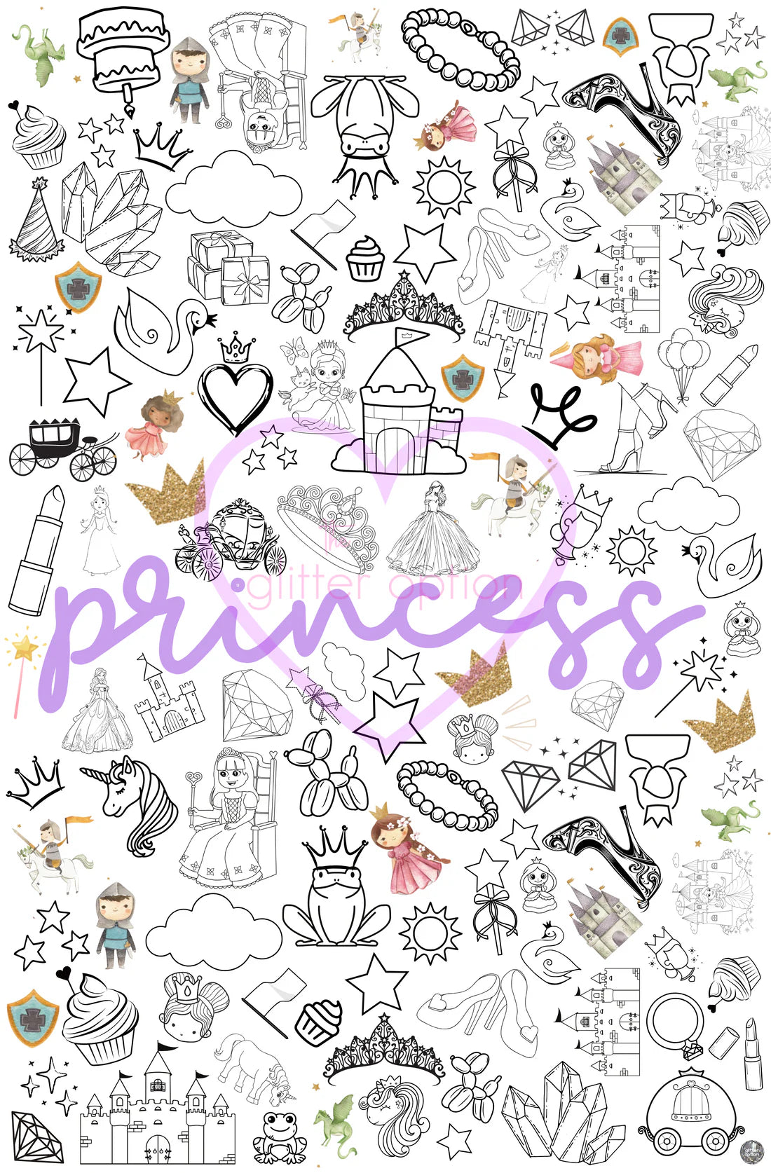 Princess Coloring Poster