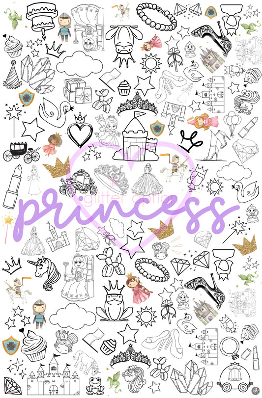 Princess Coloring Poster