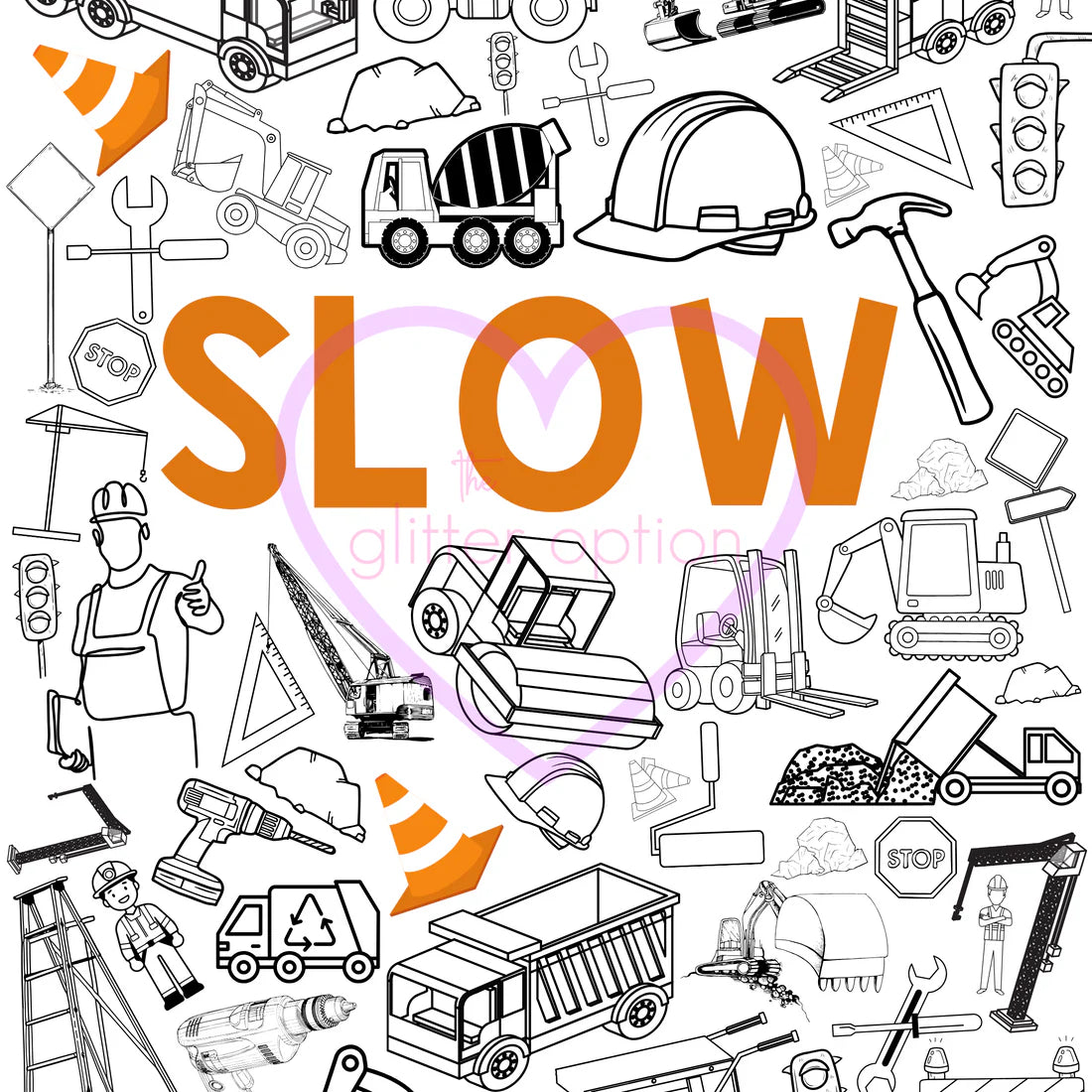 Construction Coloring Poster
