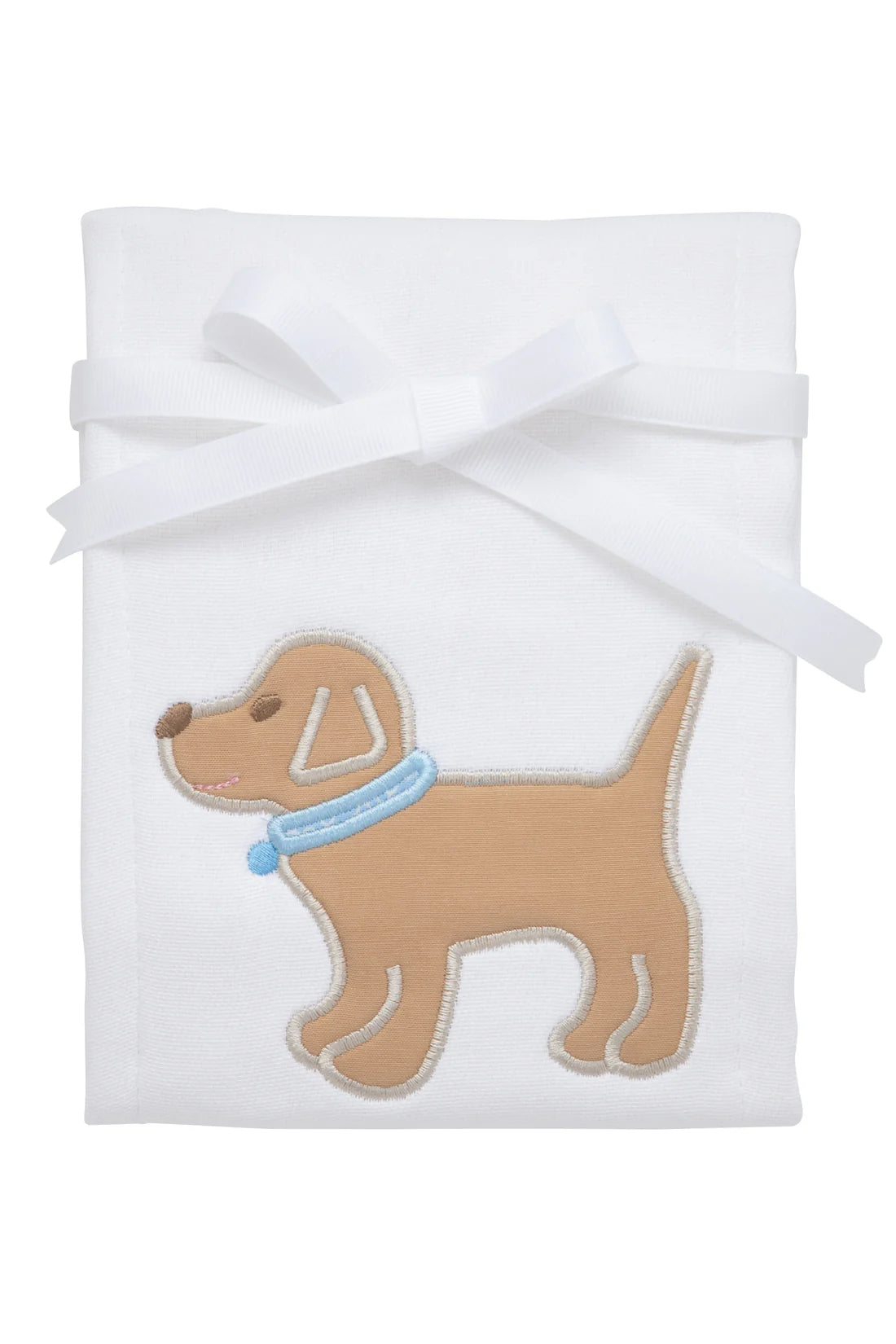 Blue Puppy Applique Burp